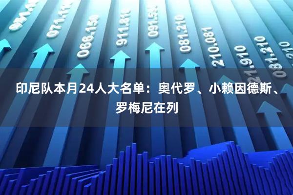 印尼队本月24人大名单：奥代罗、小赖因德斯、罗梅尼在列